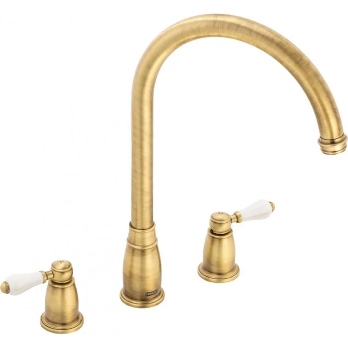 Franke Gloriana Lever 3-Hole Sink Mixer Brushed Brass