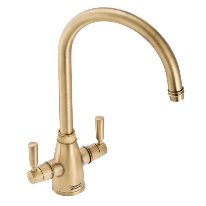Franke Gloriana Twin Lever Sink Mixer Brushed Brass