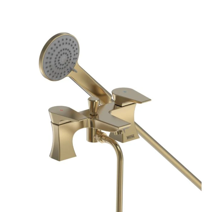 Hourglass Bath Shower Mixer Brushed Brass
