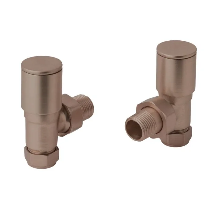 JTP Angled Radiator Valves Brushed Bronze