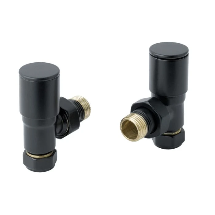 JTP Angled Radiator Valves Matt Black