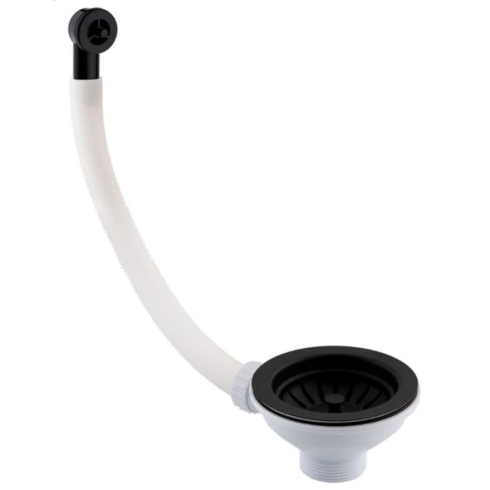 JTP 90mm Strainer Waste Round Overflow Matt Black