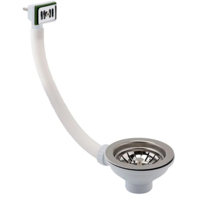 JTP 90mm Strainer Waste Square Overflow Chrome