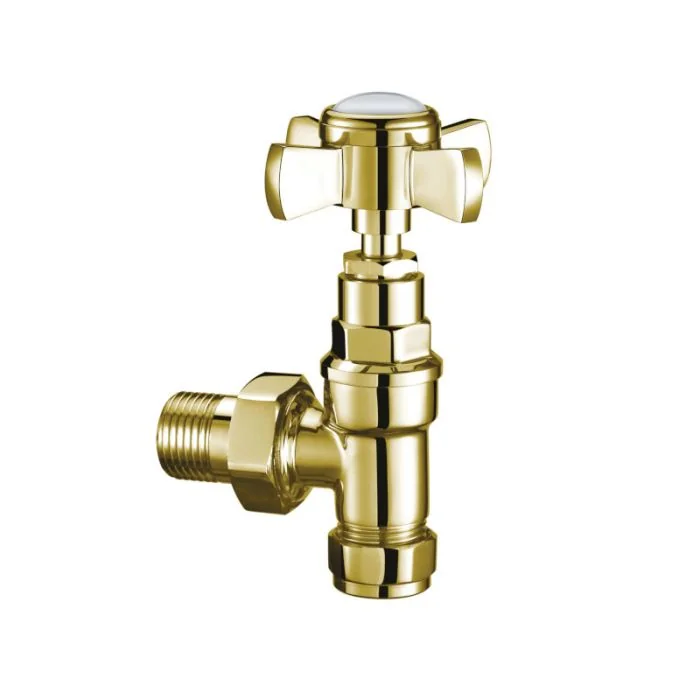 JTP Grosvenor Angled Radiator Valves Antique Brass
