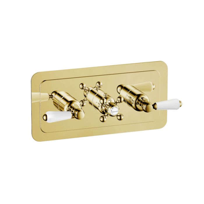 Grosvenor Lever 3 Handle 2 Way Shower Valve Gold