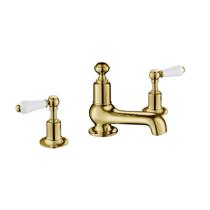 Grosvenor Lever 3-Hole Basin Mixer Gold