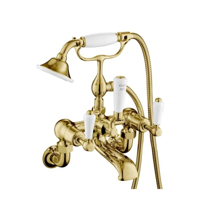 Grosvenor Lever Wall Bath Shower Mixer Gold