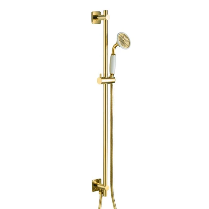 Grosvenor Slide Rail Shower Kit Traditional Handset Gold