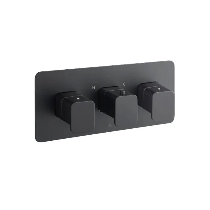 Hix 3 Lever 2 Way Shower Valve Black