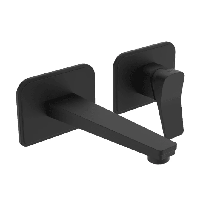 Hix Wall Mounted Basin Mixer Black