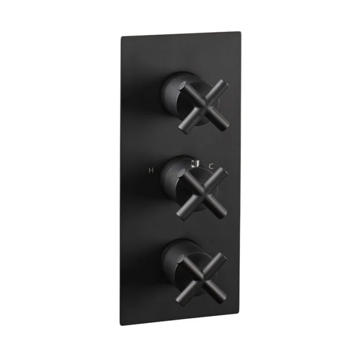 Solex 2-Way 3 Handle Shower Valve Black