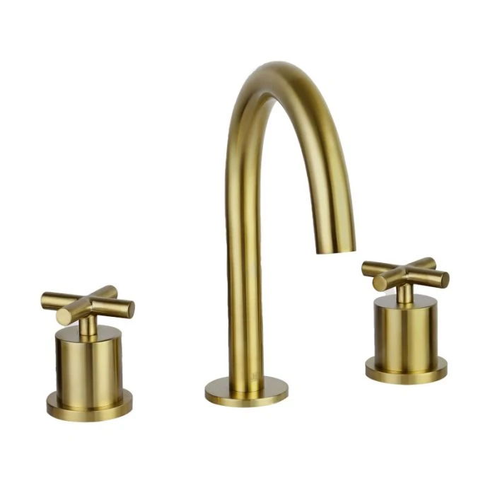 Solex 3 Hole Deck Mounted Basin Mixer Brass