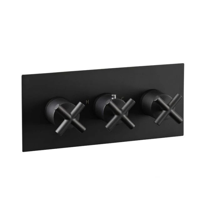 Solex 3 Way 3 Handle Shower Valve Black