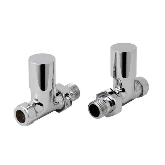 JTP Straight Radiator Valves Chrome