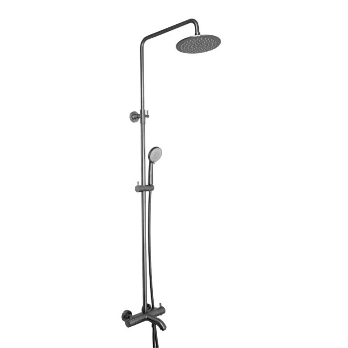 VOS 3 Way Thermostatic Shower Riser Kit Brushed Black