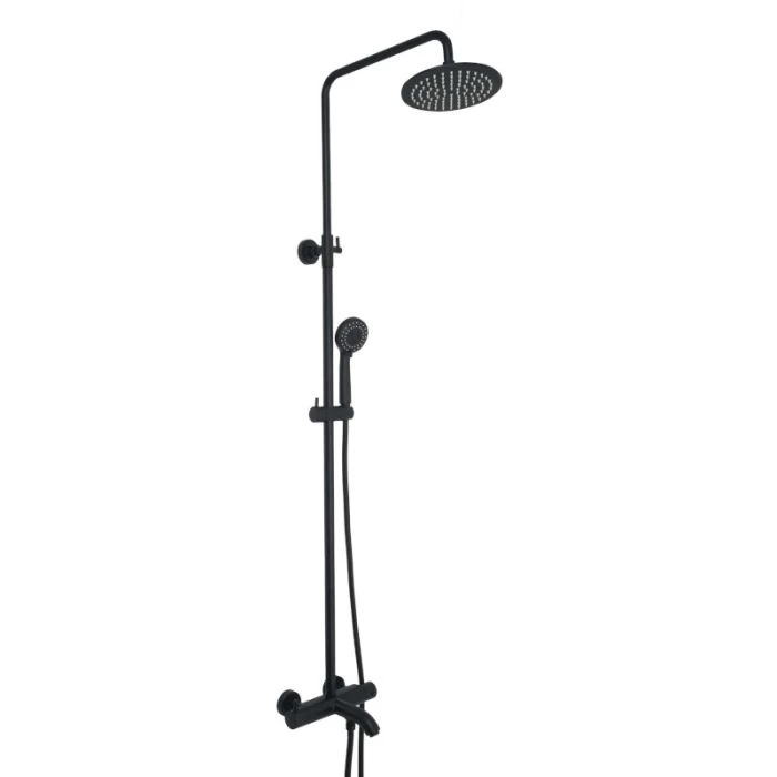 VOS 3 Way Thermostatic Shower Riser Kit Matt Black
