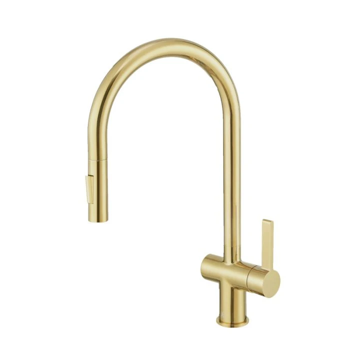 VOS Pull Out Sink Mixer Tap Brushed Brass