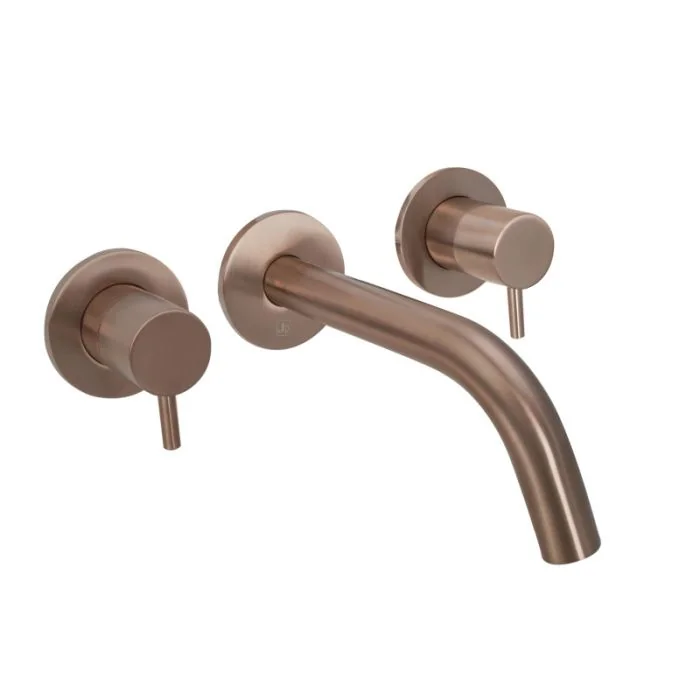 VOS 3 Hole Wall Basin Mixer Bronze