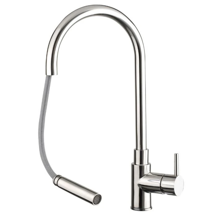 Zecca Pull-Out Sink Mixer Tap Stainless Steel