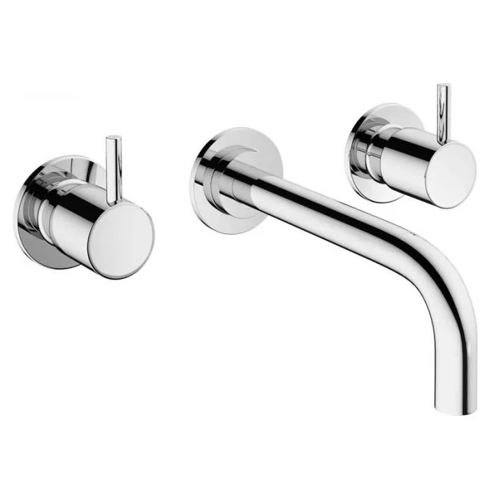 Mike Pro 3 Hole Wall Basin Mixer Chrome