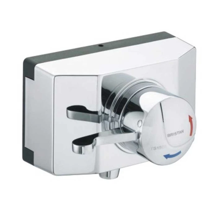 OPAC Thermostatic Exposed Shower Valve with Chrome Lever and Shroud