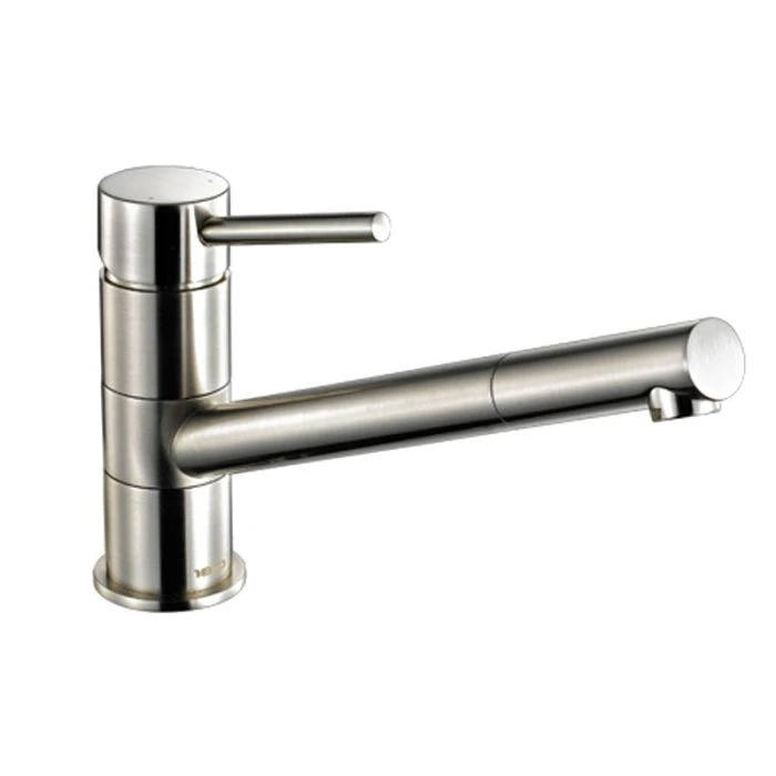 1810 Pluie Angled Spout Sink Mixer Brushed Steel