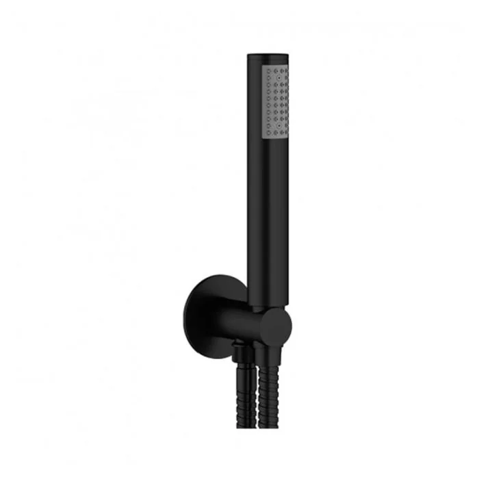 Designer Wall Outlet With Handset And Hose Matt Black