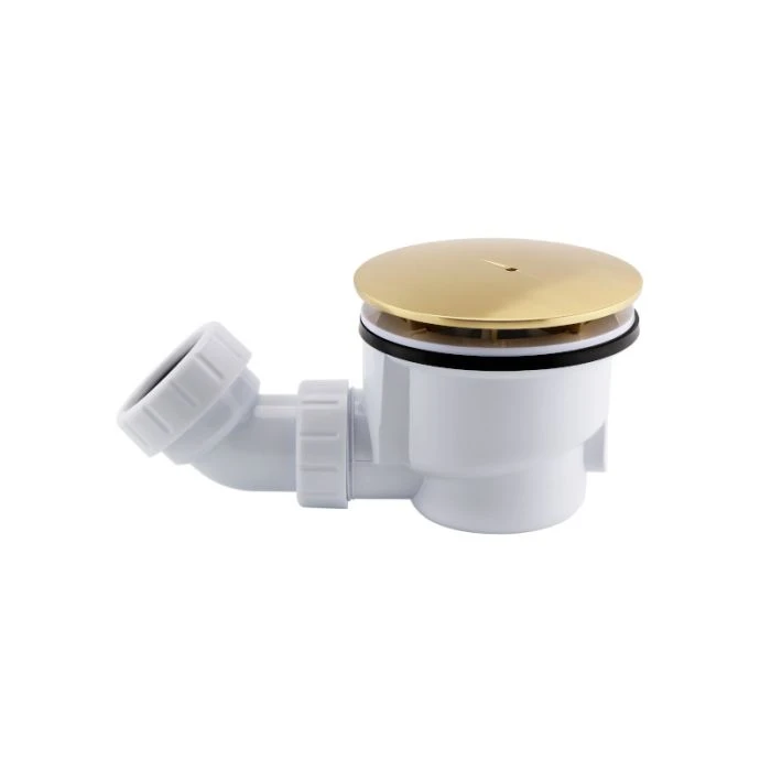 90mm Brass Fastflow Shower Waste with Angled Connector
