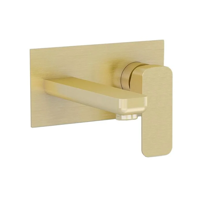 Flite Wall Mounted Basin Mixer Brushed Brass