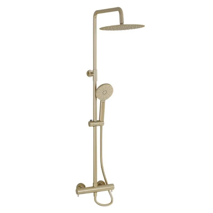 Ravine Dual Outlet Bar Valve Riser Rail Kit Brushed Brass
