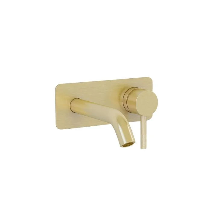 Ravine Wall Mounted Basin Mixer Brushed Brass