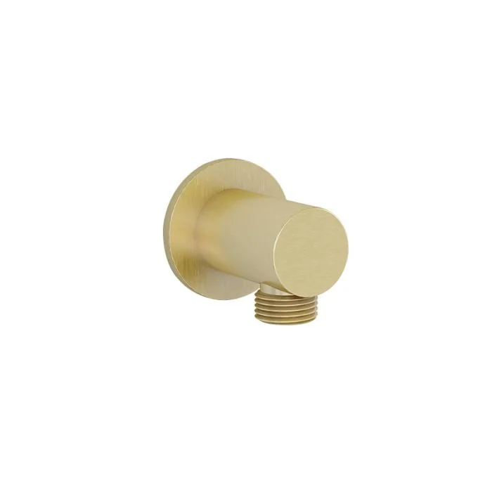Round Wall Outlet Elbow Brushed Brass