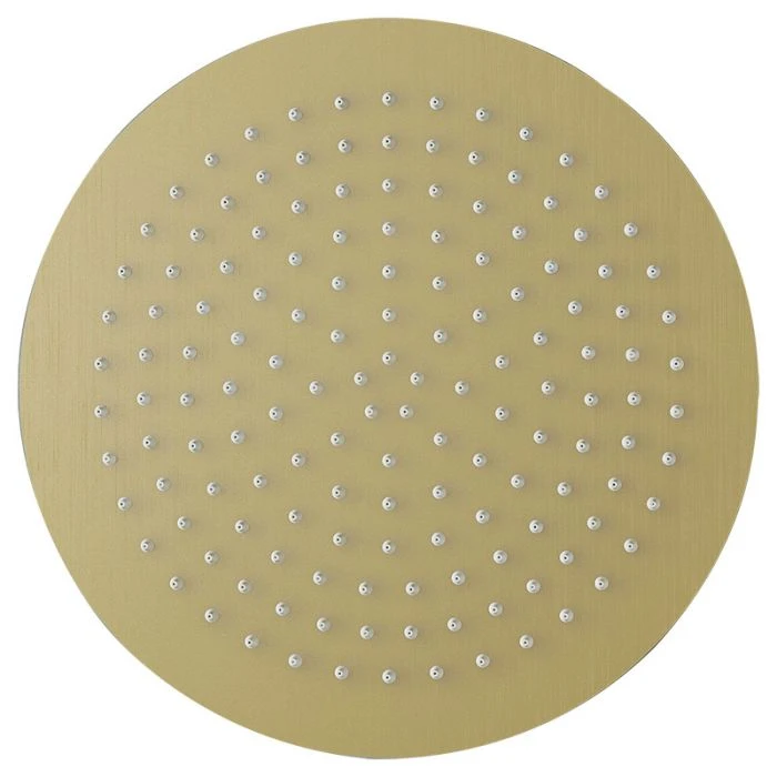 Slimline Round 400mm Shower Head Brushed Brass