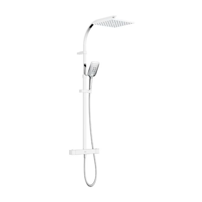 Qubo Thermostatic Bar Shower with Rigid Riser Kit Chrome