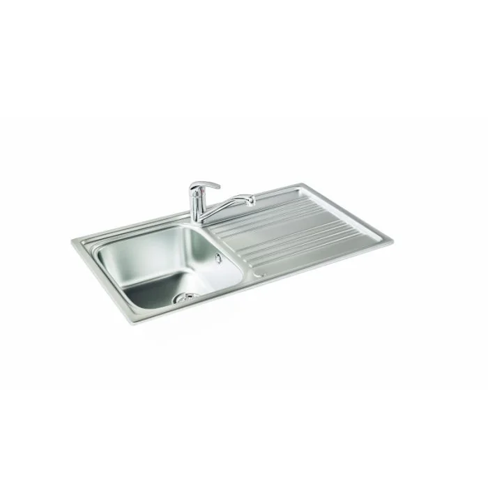 Carron Phoenix Rapid 90 1 Bowl Inset Sink Stainless Steel