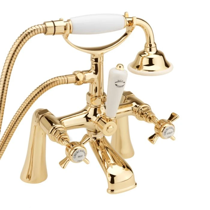 CHURCHMAN BATH SHOWER MIXER & KIT GOLD