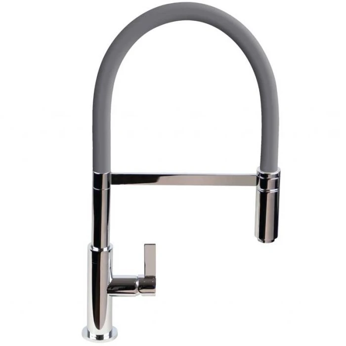 Spirale Sink Mixer Brushed Steel - Anthracite Flexible Spout