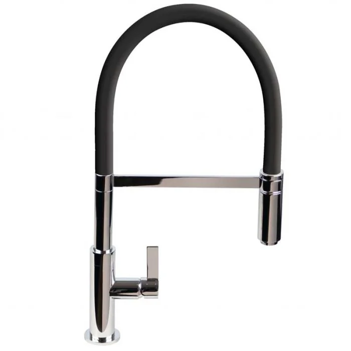 Spirale Sink Mixer Chrome - Black Flexible Spout