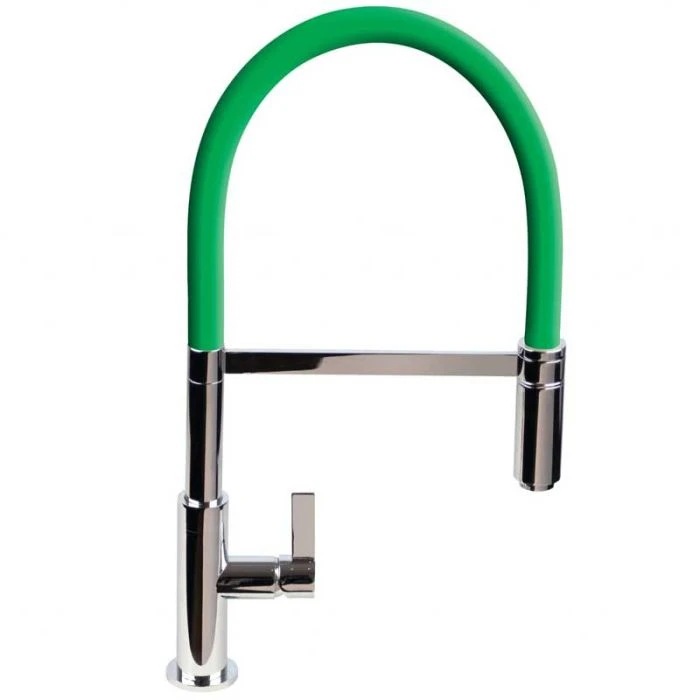 Spirale Sink Mixer Chrome - Green Flexible Spout