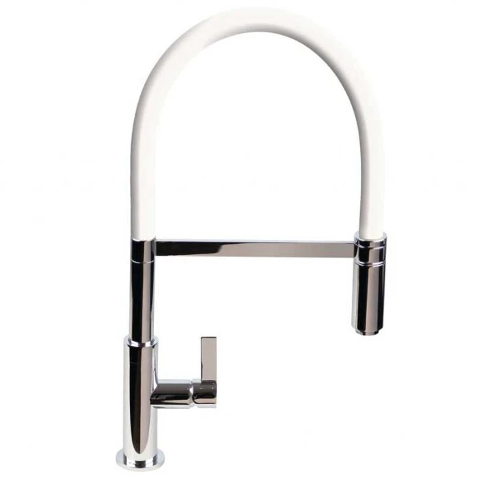 Spirale Sink Mixer Chrome White