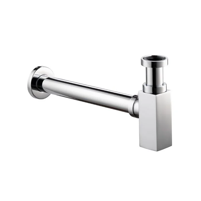 Square Chrome Bottle Trap and Pipe