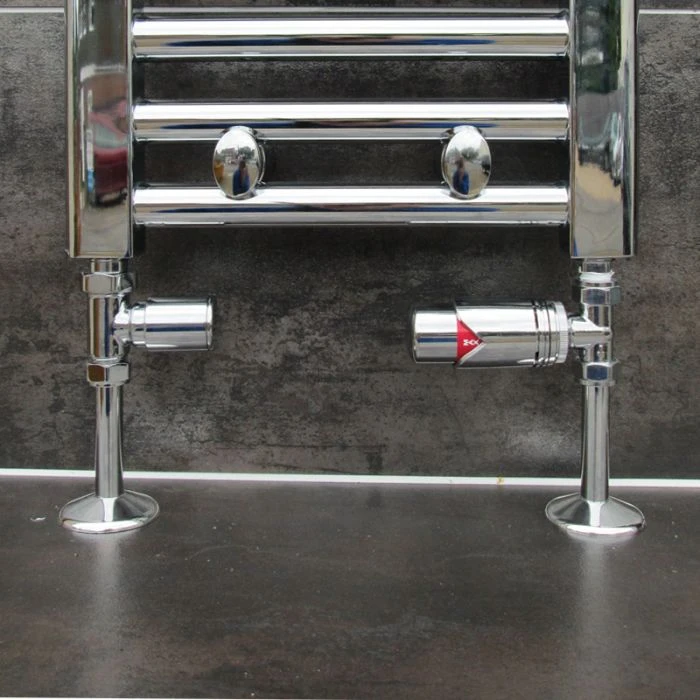 TS Chrome Straight Thermostatic Rad Valves