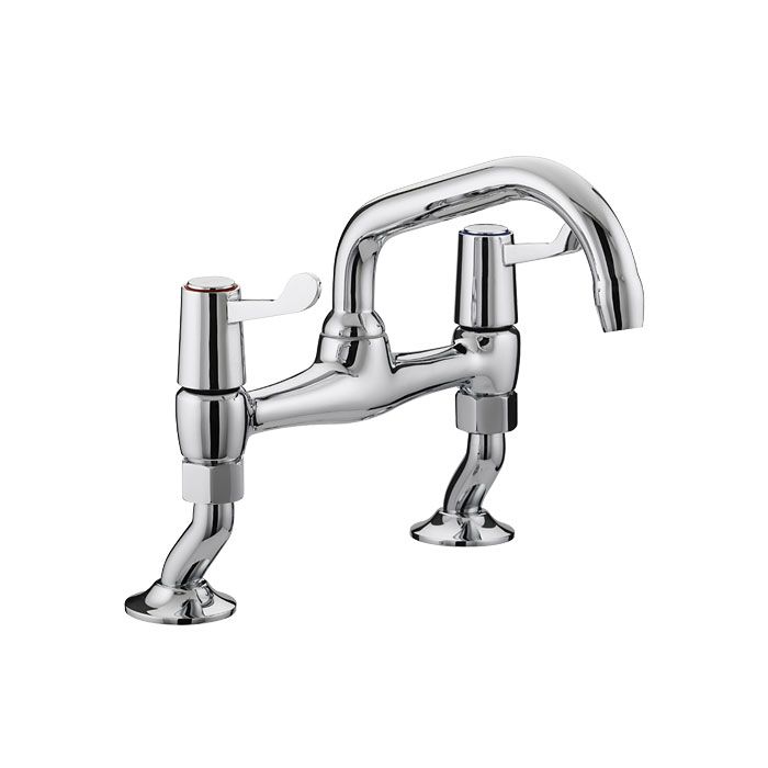 Value Lever Pillar Bridge Sink Mixer