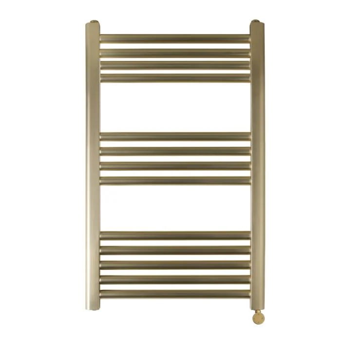 VOS 800x500 Electric Towel Rail Brushed Brass