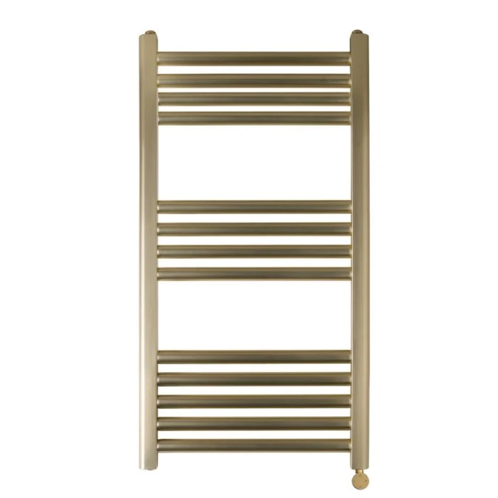 VOS 800x400 Electric Towel Rail Brushed Brass