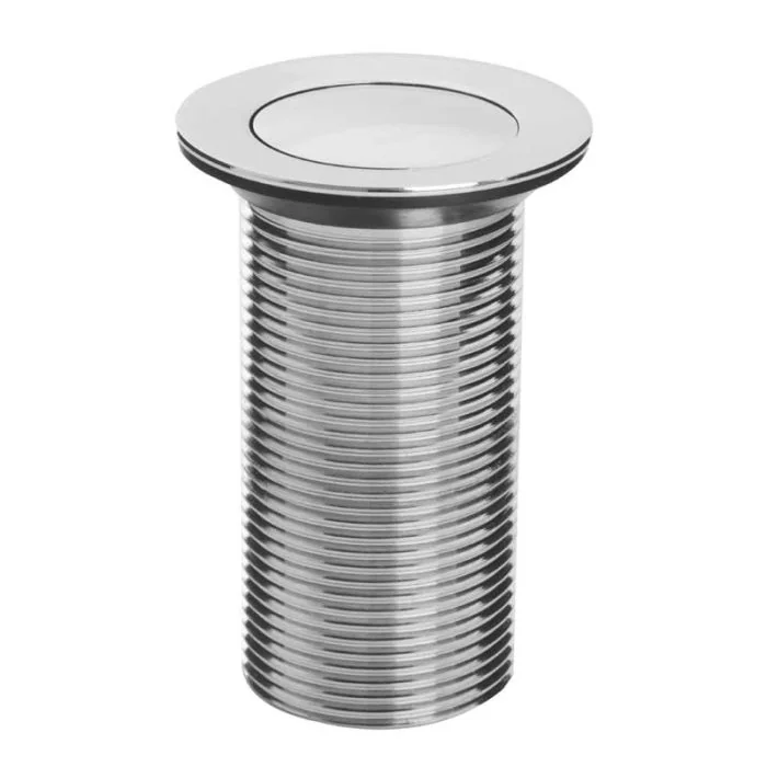 Round Push Button Flat Top Basin Waste Unslotted
