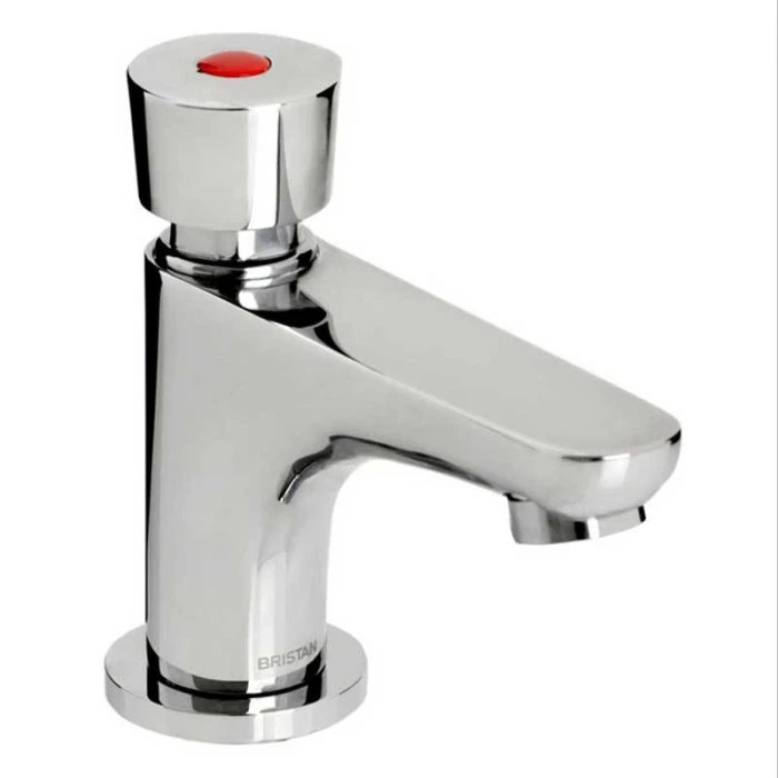 Single Self Closing Soft Touch Pillar Basin Tap