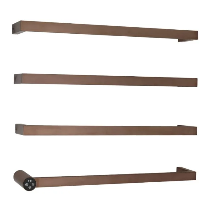 Zyon Electric Bar Towel Rail Brushed Bronze